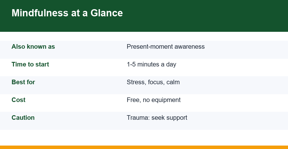 mindfulness practices — infographie