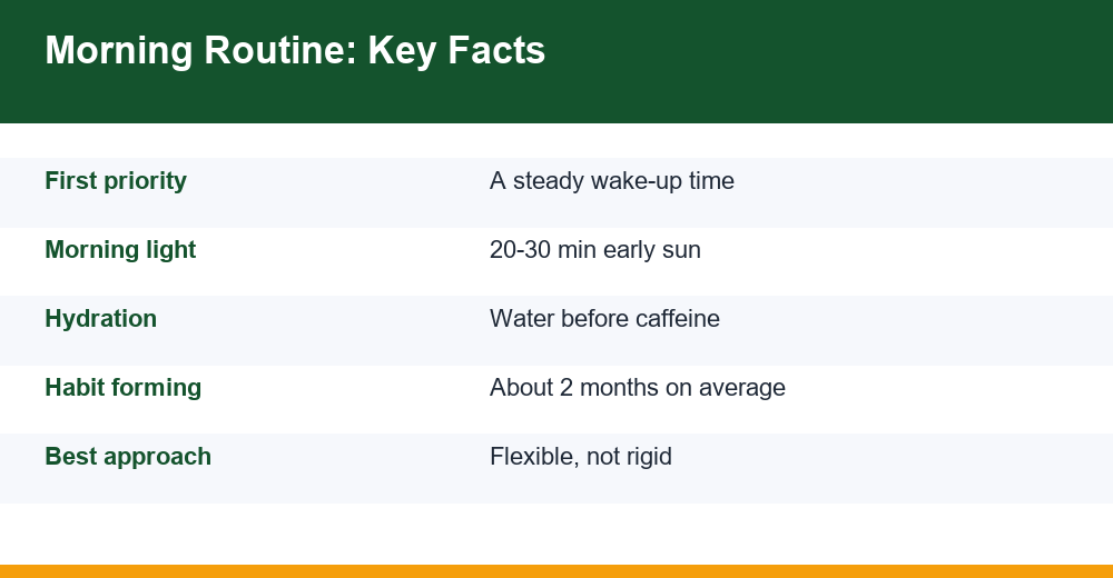 morning routine for wellness — infographie