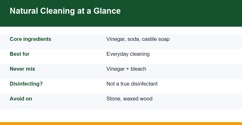 natural cleaning products — infographie